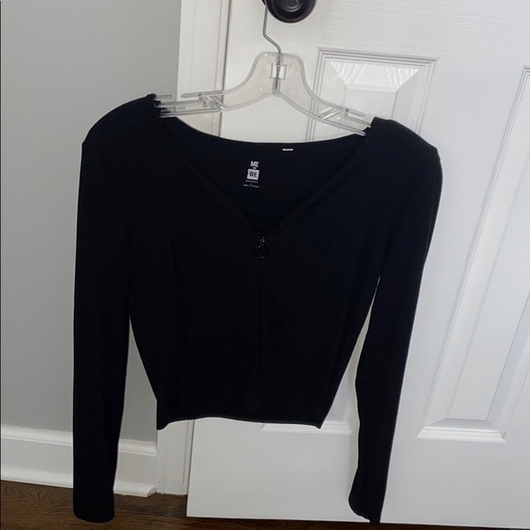 PACSUN BLACK SHIRT WITH ZIPPER - Picture 1 of 2